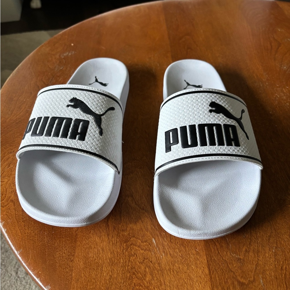Puma White Slide Sandals Minimalist Design